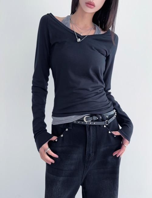 layered halter v-neck tee