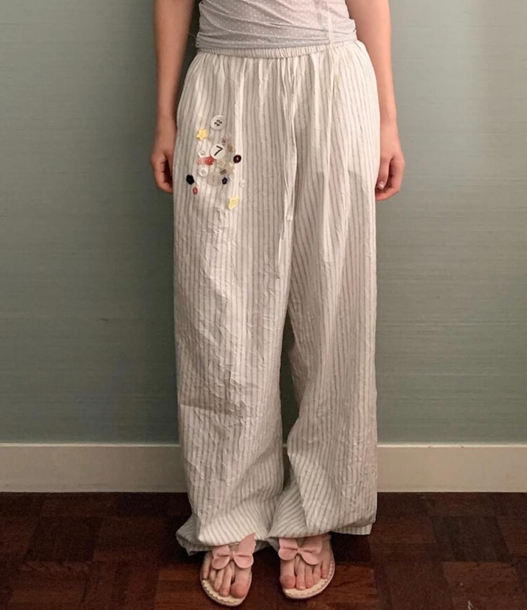 샵페어리 button pop lounge pants (stripe) | 후루츠패밀리