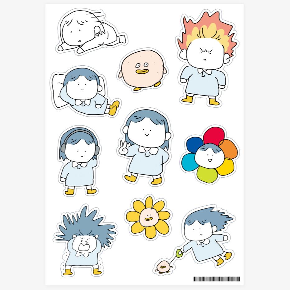 물위의 우리 자유형 스티커