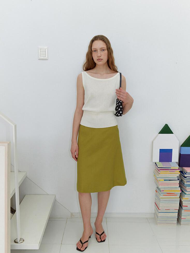 Marta Linen Skirt in Cactus