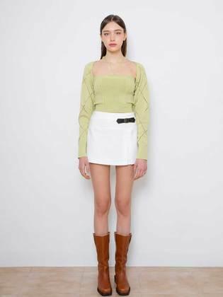Crystal knit bolero set (light green)