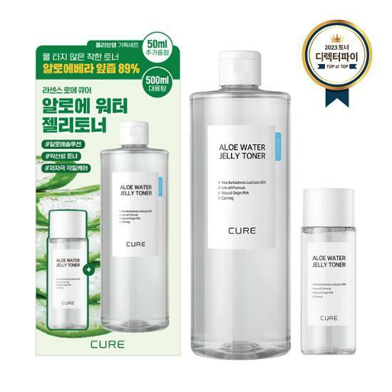 [디렉터파이Pick]김정문알로에 큐어 워터 젤리 토너 기획 세트 500ml+50ml[대용량기획]