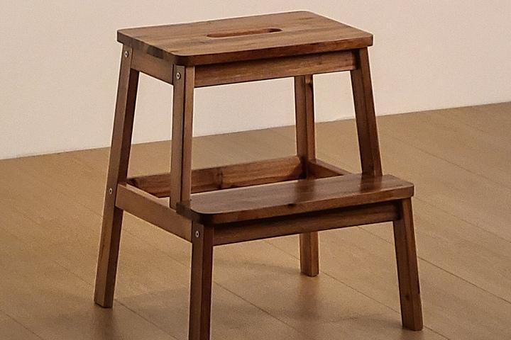 국내유일! 상판까지 아카시아 원목 스텝스툴