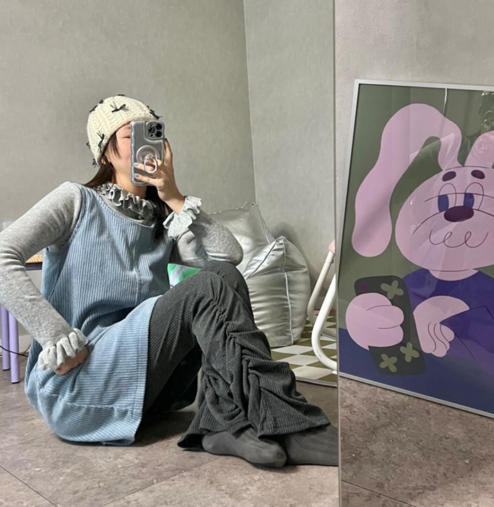 골지 셔링 레깅스