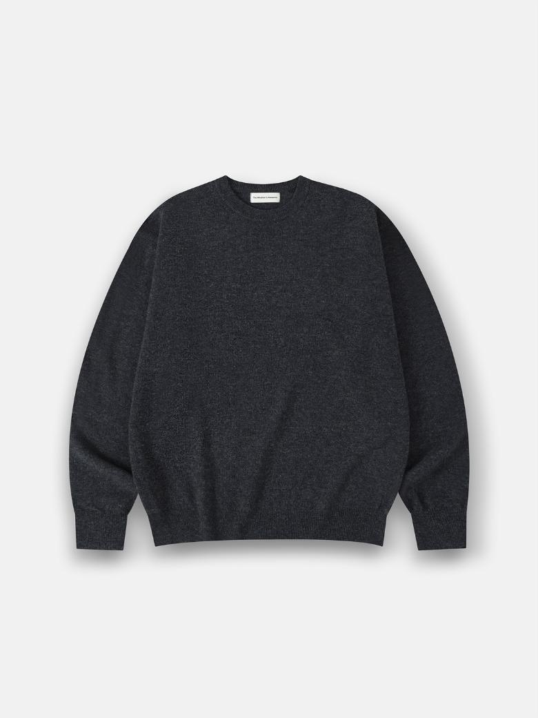 Classic Crewneck knit Sweater (Charcoal)