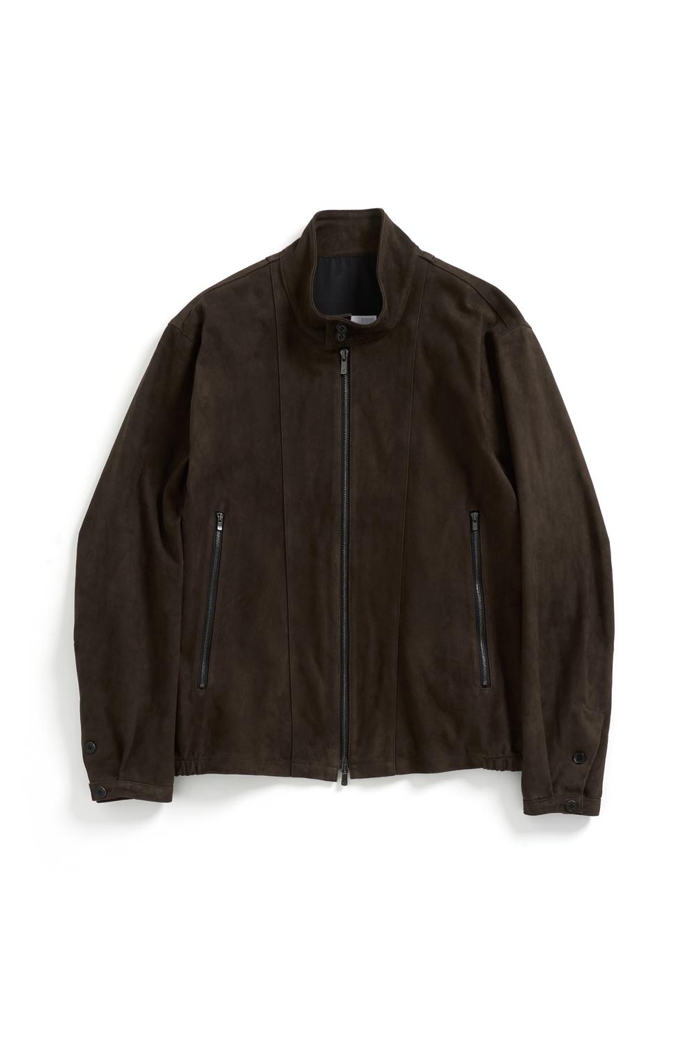 Harrington Leather Jacket Suede Dark Brown