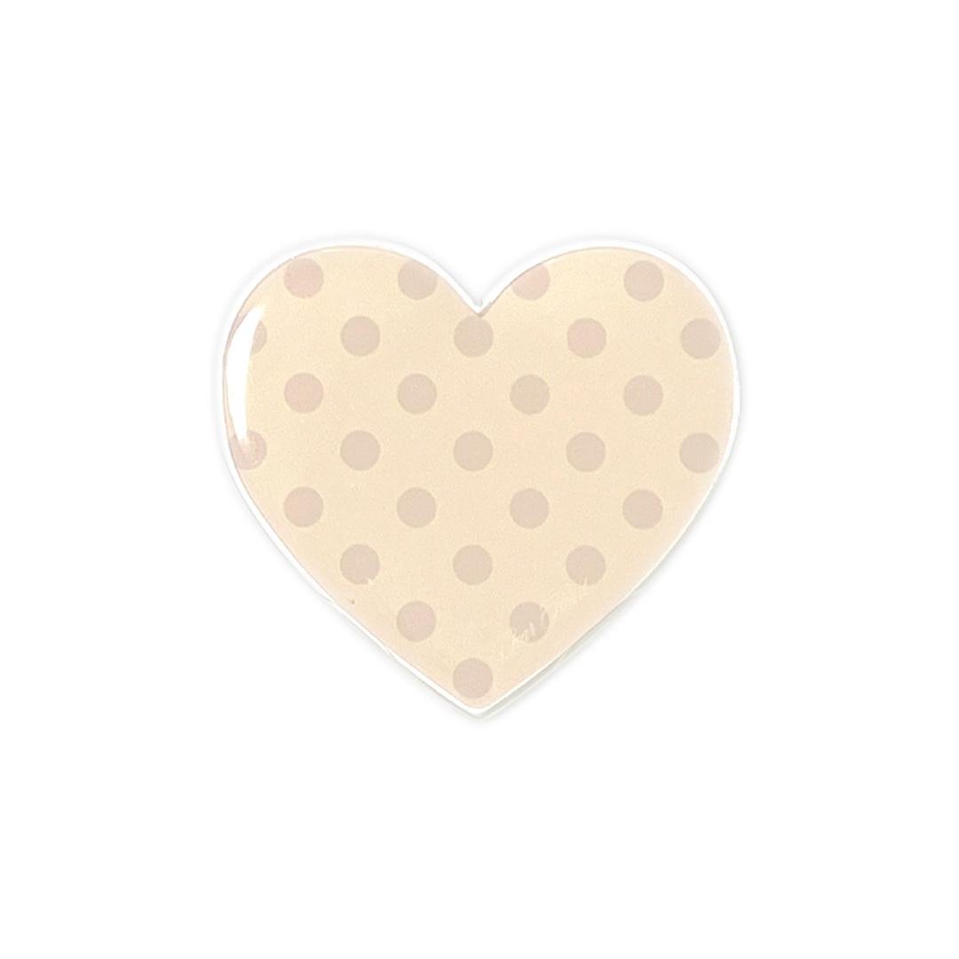 Dots in Heart Tok [Beige]