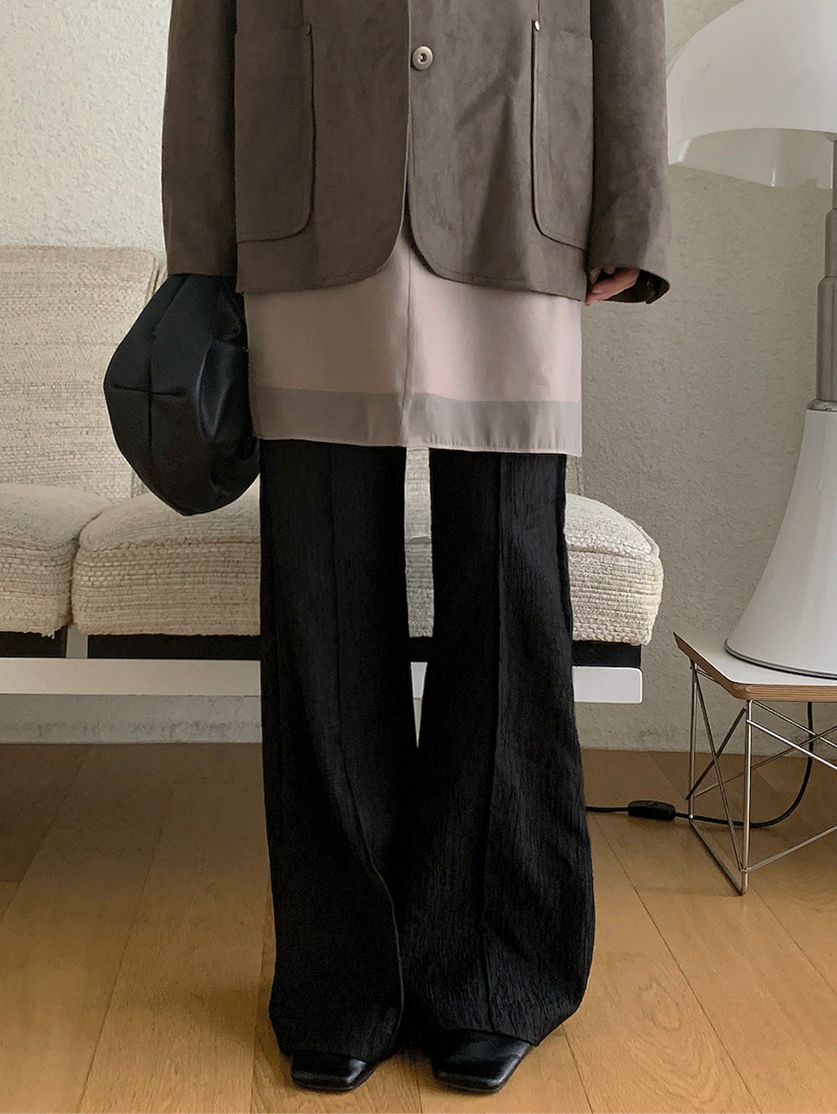 crunch wrinkle bootcut pt (3color) 차콜 당일발송