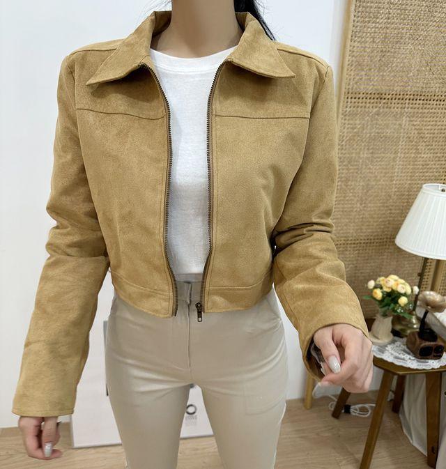 [MD추천] 스웨이드 세무 백트임 카라 숏 데일리 가을 캐주얼 자켓