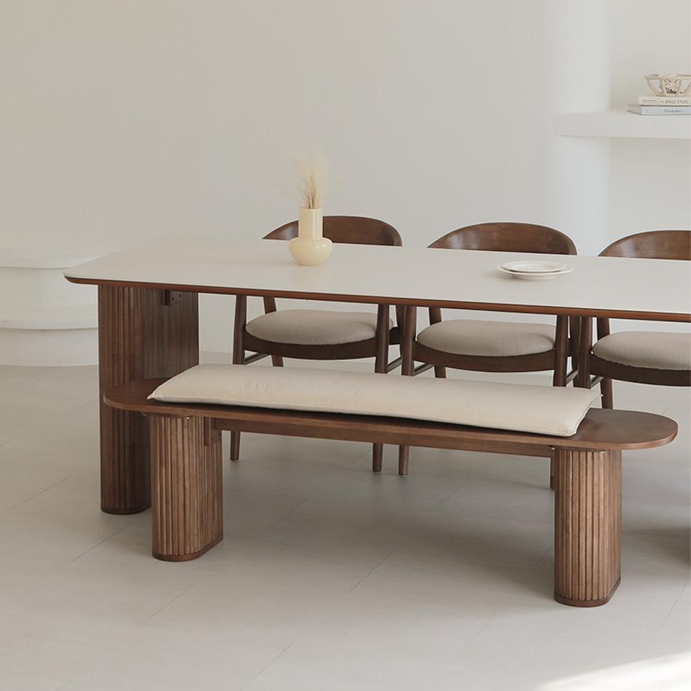 40피트 제나 러버 원목 포세린 세라믹 식탁세트 4인용 1600 의자2 벤치