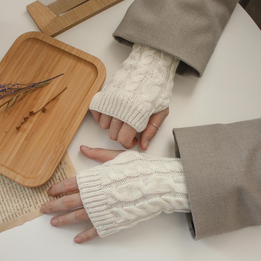 [무배] 니트 꽈배기 숏 핸드워머 팔토시 장갑