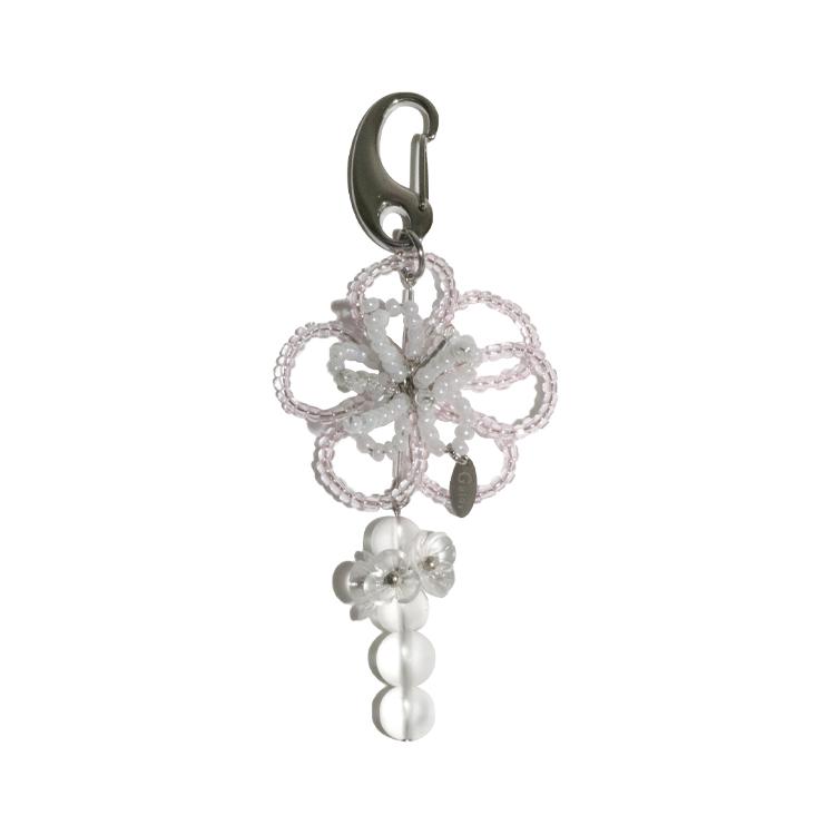 blossoming flower keyring (pink)