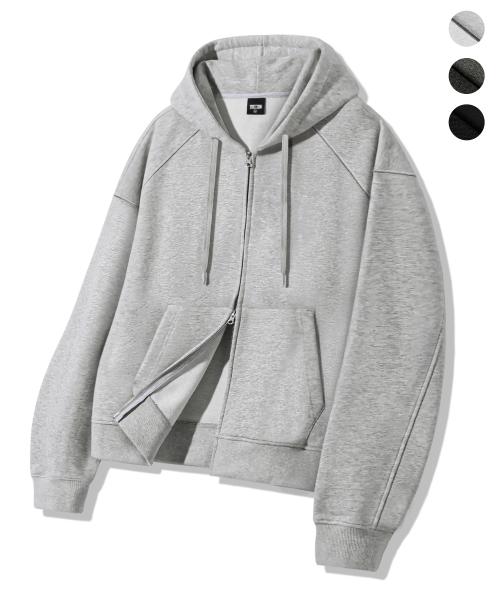 [기획] (여성추가) 절개 세미 크롭 피그먼트 후드 집업_3color