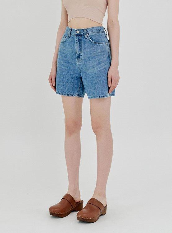 Stone Washing Denim Shorts in Blue VJ1ML036-22