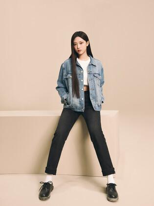 여성 EX 보이프렌드 데님 트러커 자켓_29944-0055