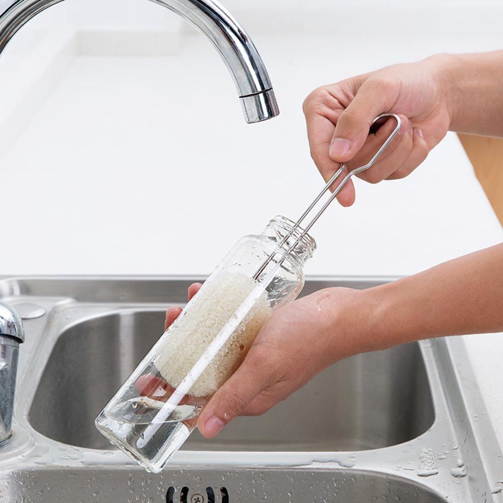 스텐 손잡이 병세척 솔 수세미