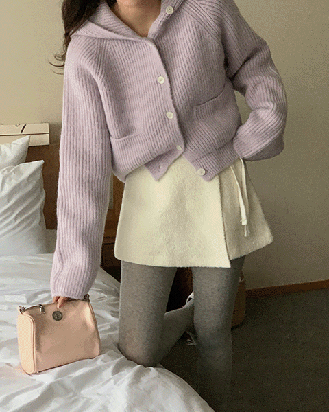 (울/알파카)엘린 후드 가디건 3color