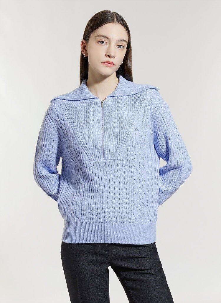 BOOST UP울혼방 하프 집업 니트 (SSKPOM41160)