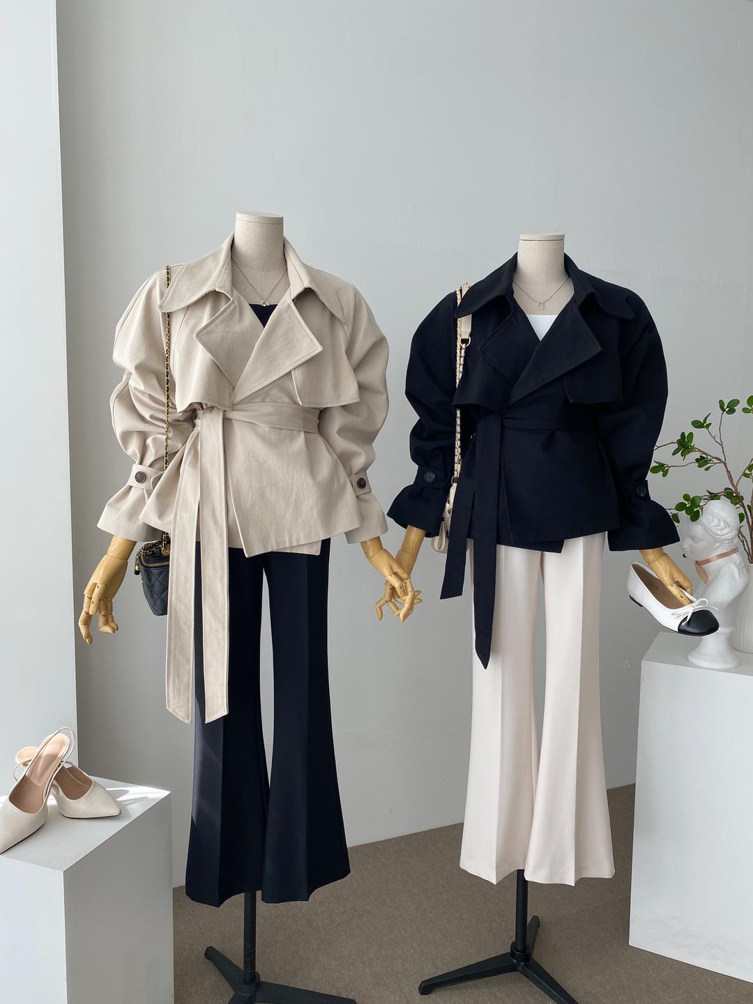 [무배] 메종 봄 여성 숏트렌치코트 2color