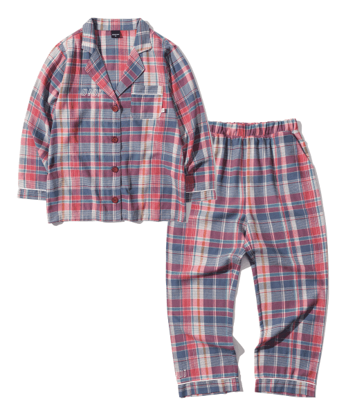LOGO FLANNEL PAJAMAS [RED CHECK]