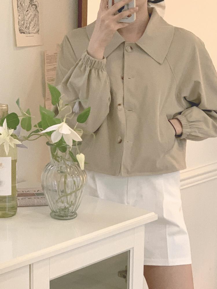 체코 트렌치 크롭 자켓