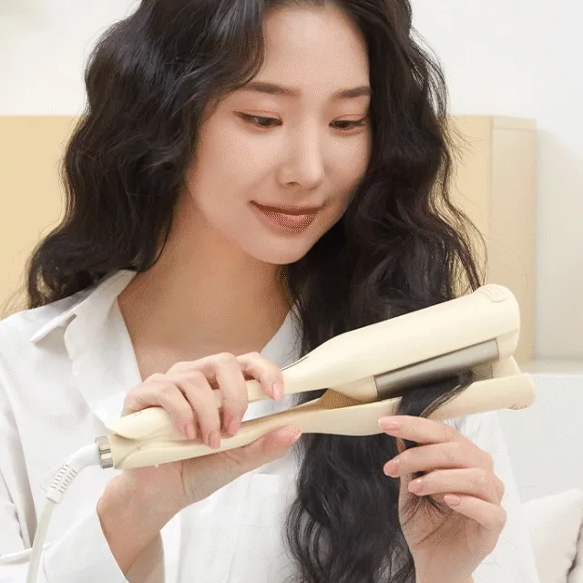 [쿠폰가 3.3만💛💜] 36mm 여신 물결펌 이지 물결 고데기 웨이브 히피펌 웨이브 볼륨 헤어 고대기 프리볼트 온도조절