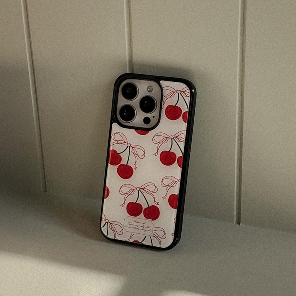 ribbon cherry 디자인 [블랙 범퍼케이스]
