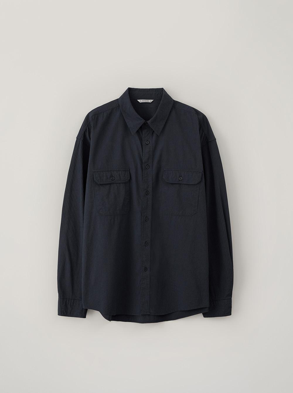 TEXTURED STRIPE SHIRT_HALE NAVY