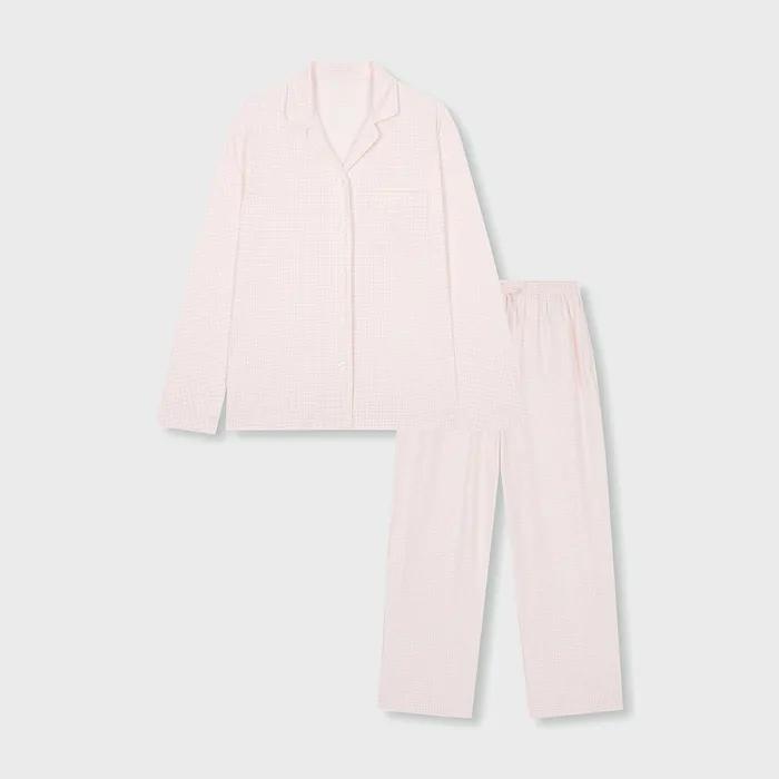 [JAJU/자주] 여 피치스킨 10부 파자마 세트_라이트 핑크