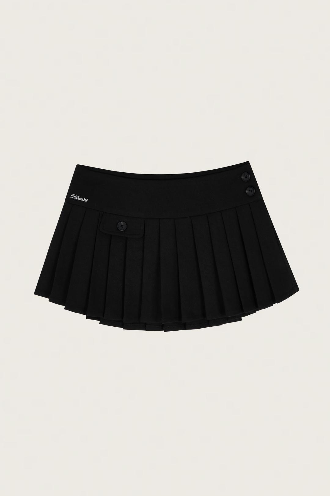 Canelé fake pocket skirt, Matte Black