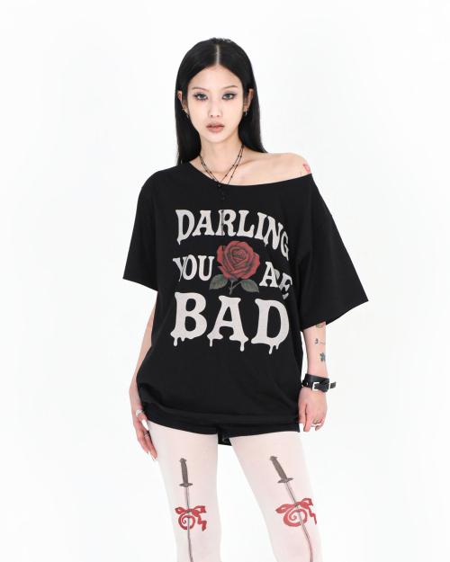 MELTING ROSE TEE #BLACK