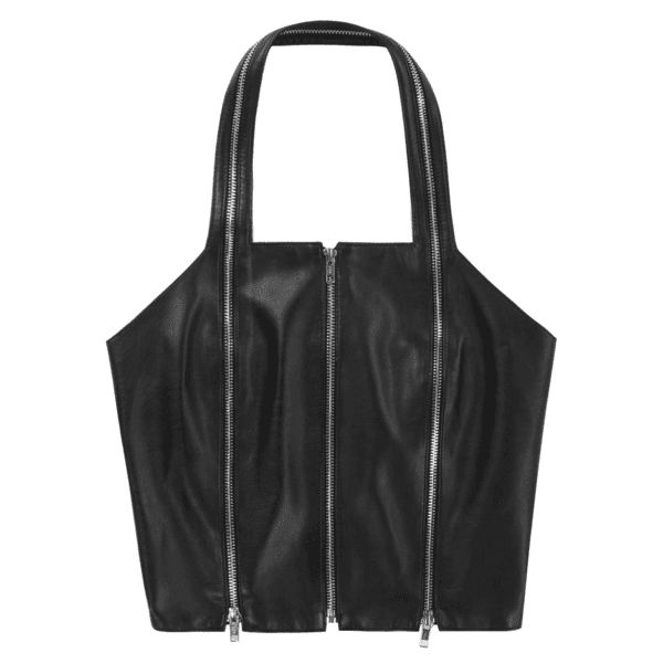 [ ONLY 4 LEFT ] ZIP APRON TOP IN BLACK