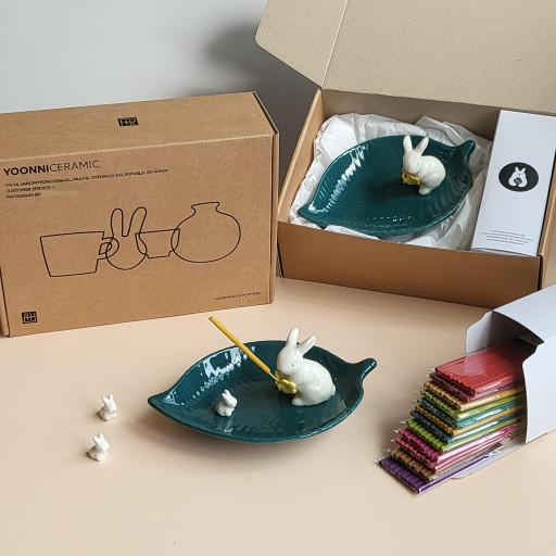 토끼인센스홀더(나뭇잎) + 스틱1세트증정구성!