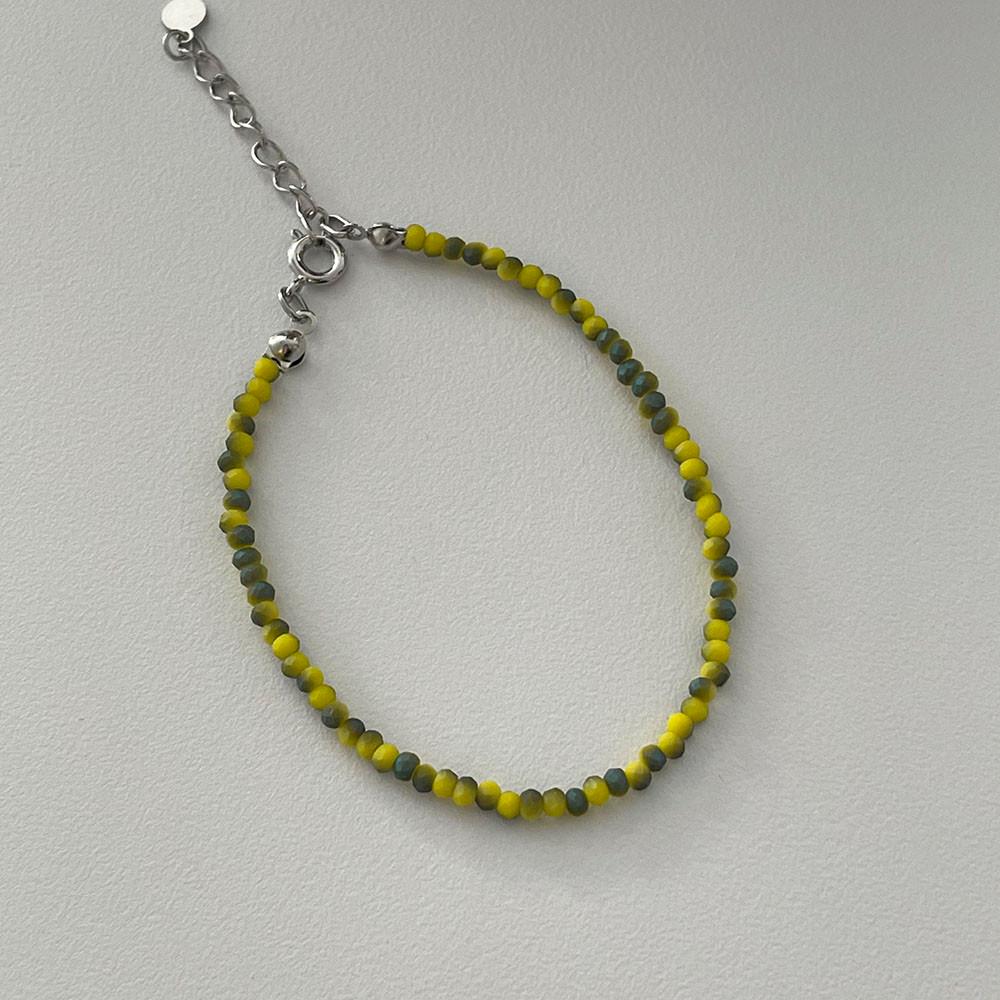 [only어뮤즈링] egg 노랑 계란 원석 비즈 핸드메이드 팔찌 남자 여자 S M L