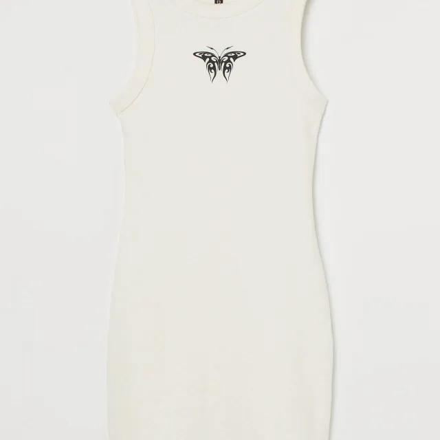 에이치엔엠 모티프 슬리브리스 원피스 0967656003 BLANCO/MARIPOSA TRIBAL