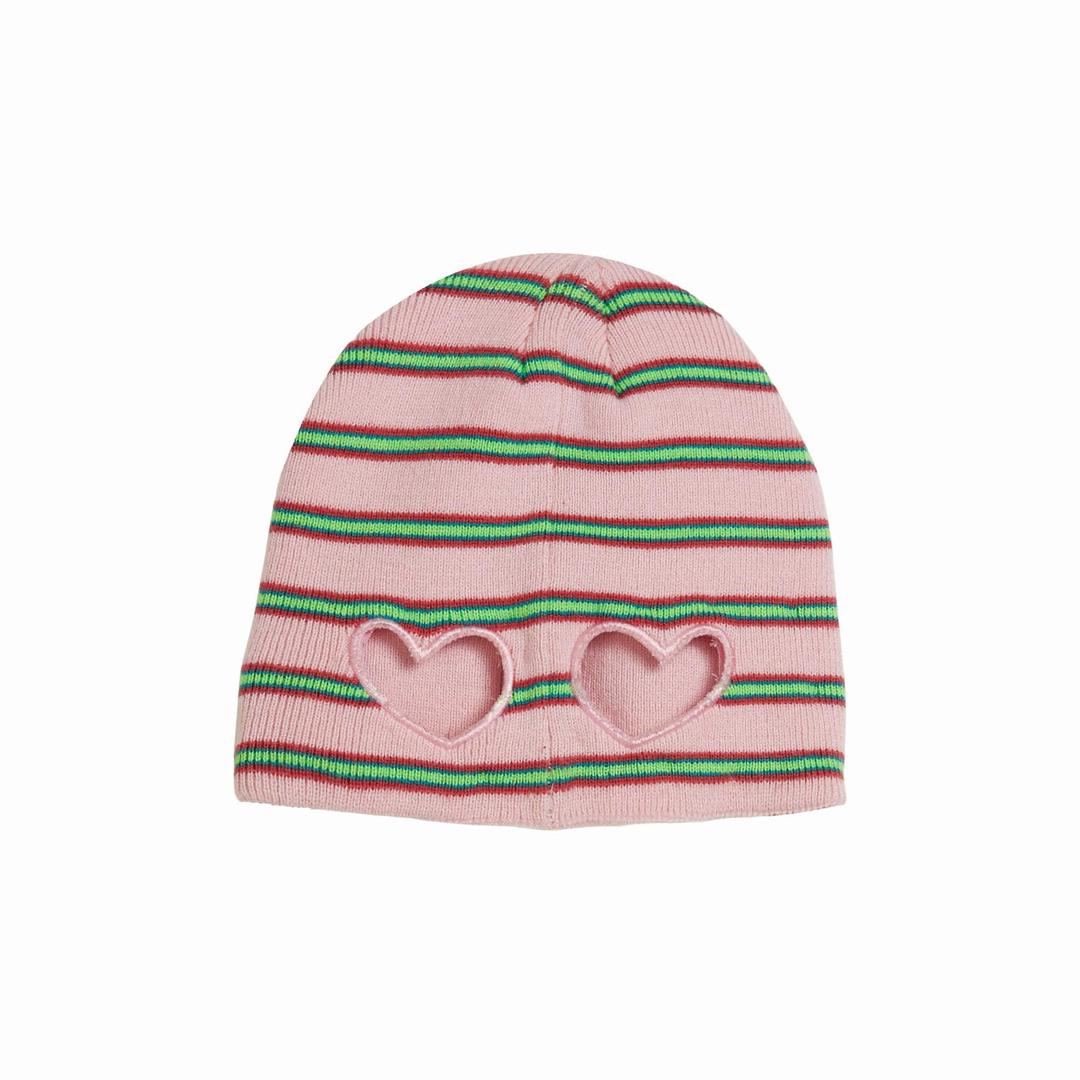 " 1%OVE \" EYE HOLE BEANIE (PINK)