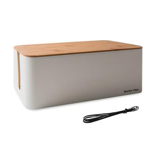 마켓플랜 심플 멀티탭 정리함 중형, 우드화이트, 1개 - 케이블정리박스 | 쿠팡