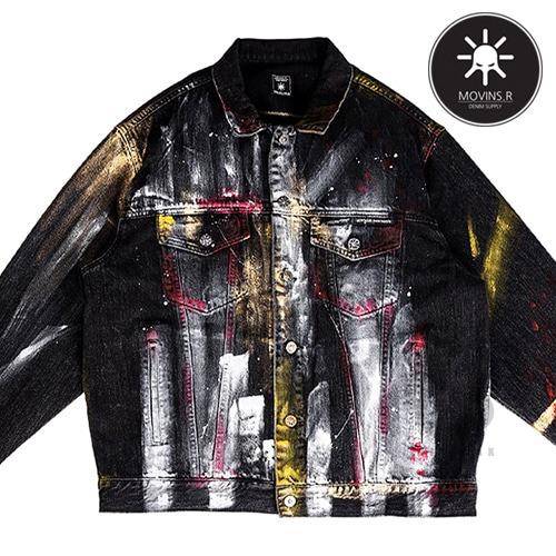모빈스알자켓AURA PAINTERS BLACK JACKET- black -
