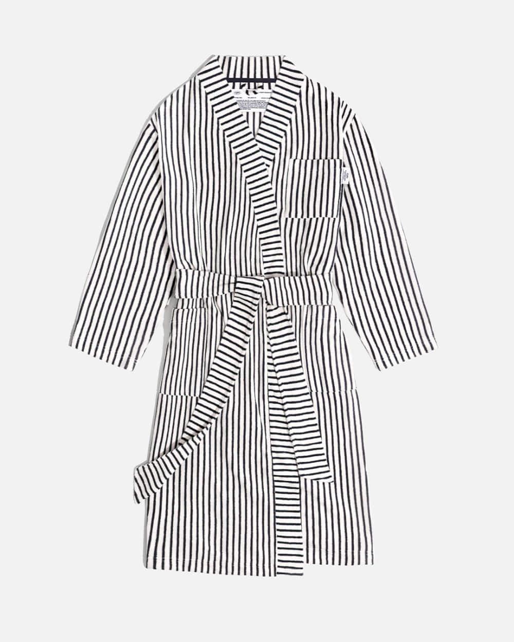 LIGHT TOWELING STRIPE ROBE_NAVY