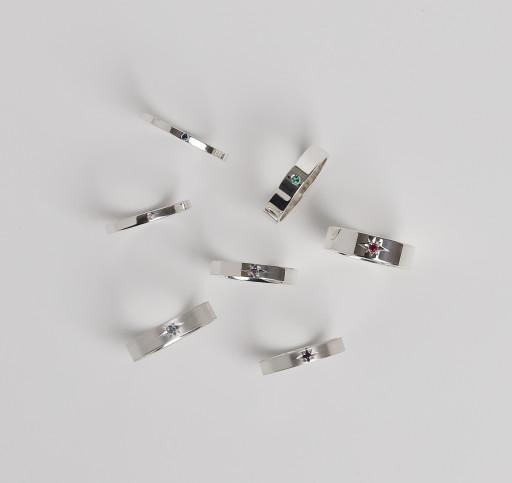 별조각 💎 달조각 "탄생석+각인"실버 커플반지,우정링