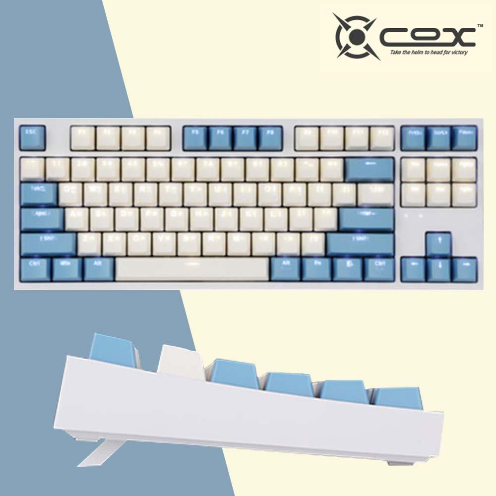 콕스 COX CK87 크림블루 갈축 텐키리스 유선 게이밍 기계식 게이트론 키보드