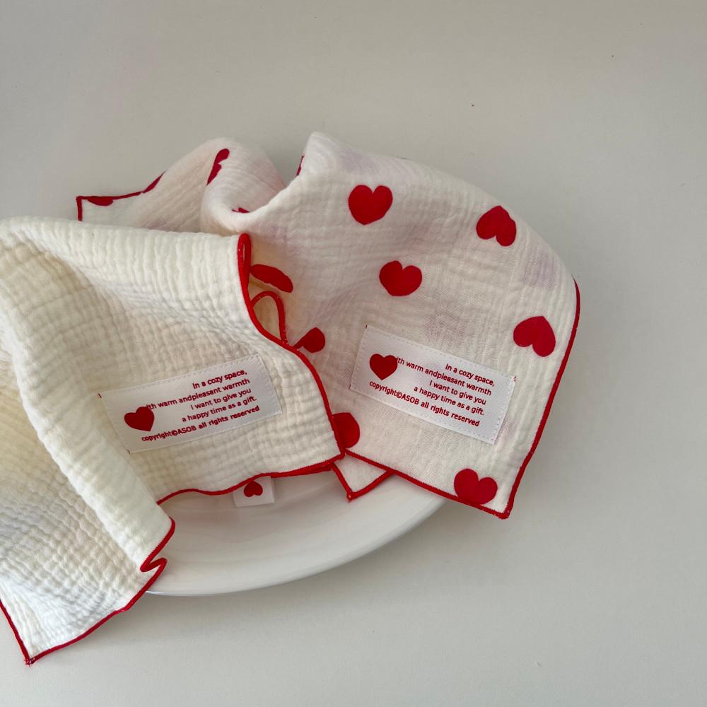 (2p set)하트 거즈4중요루 행주 키친크로스 거즈손수건