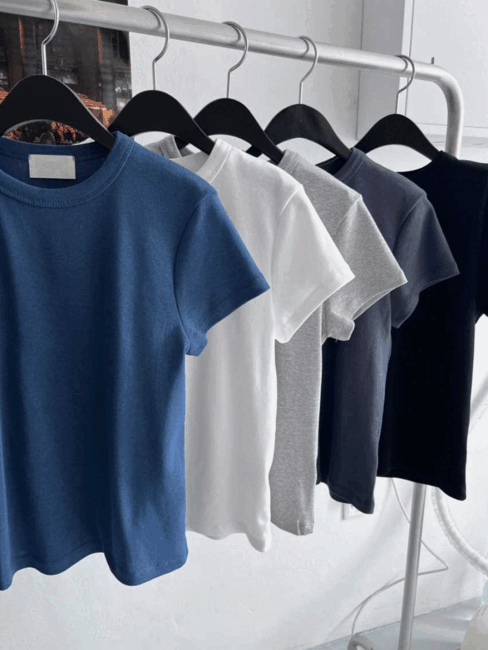 당일배송 / 심플 라운드 반팔티 (5color)