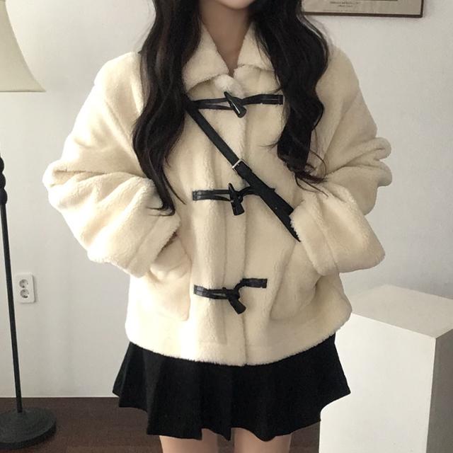 베리빈 [주문폭주🔥유사품주의🐏]포근 밍크양털 떡볶이 숏코트(겨울가을옷 아우터 뽀글이 루즈오버핏자켓 하프후리스 울잠바점퍼 러블리 페이크무스탕 롱플리스 빅사이즈 세미크롭 개강룩 )