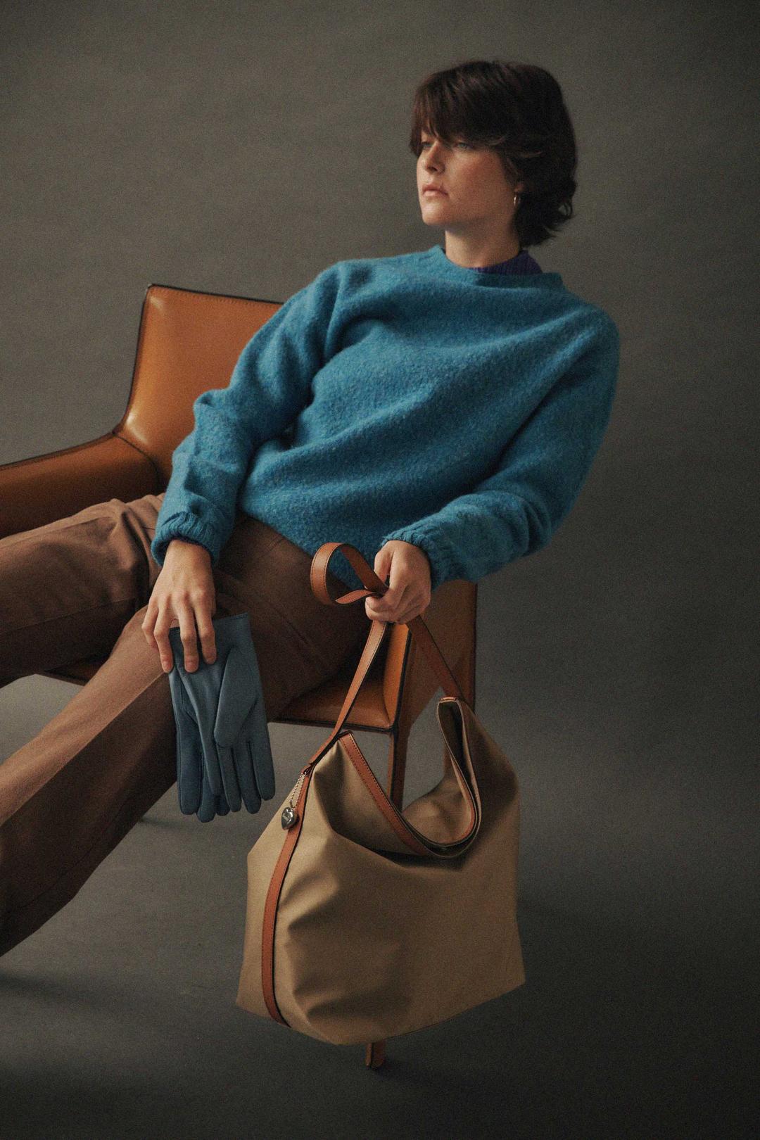 Bulky shoulder bag_Beige Large