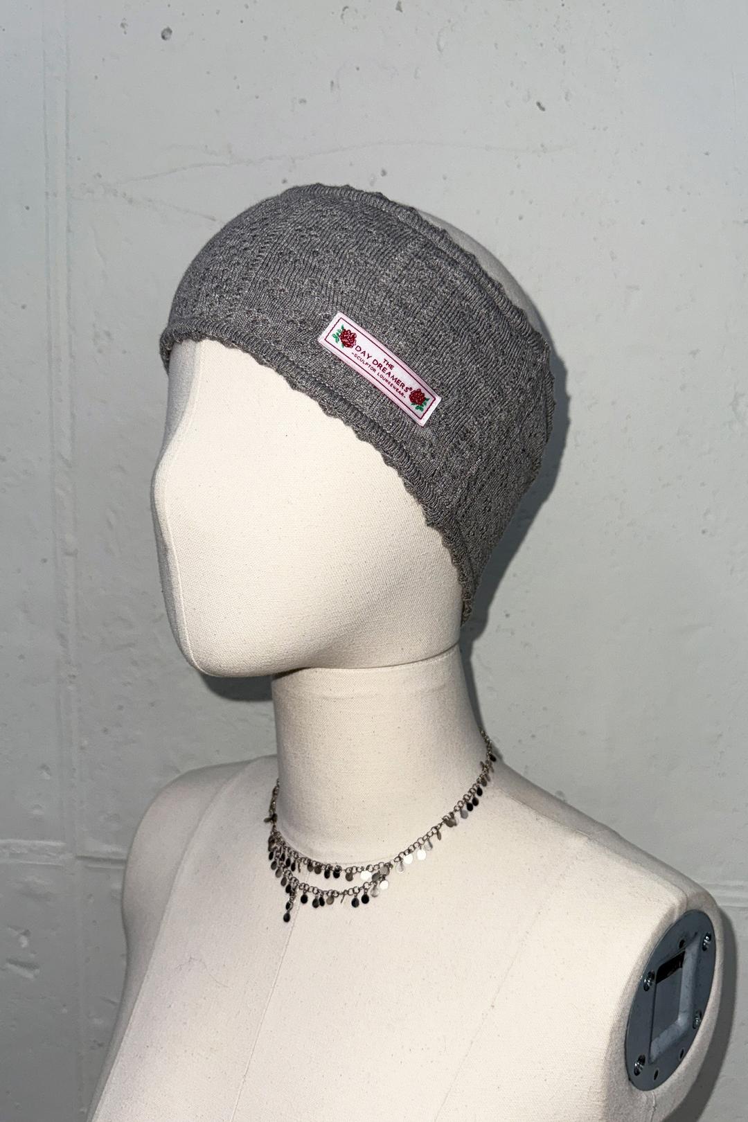 Eyelet Knit Hairband Melange Gray
