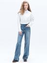 CROP POCKET PINTUCK SHIRT_WHITE