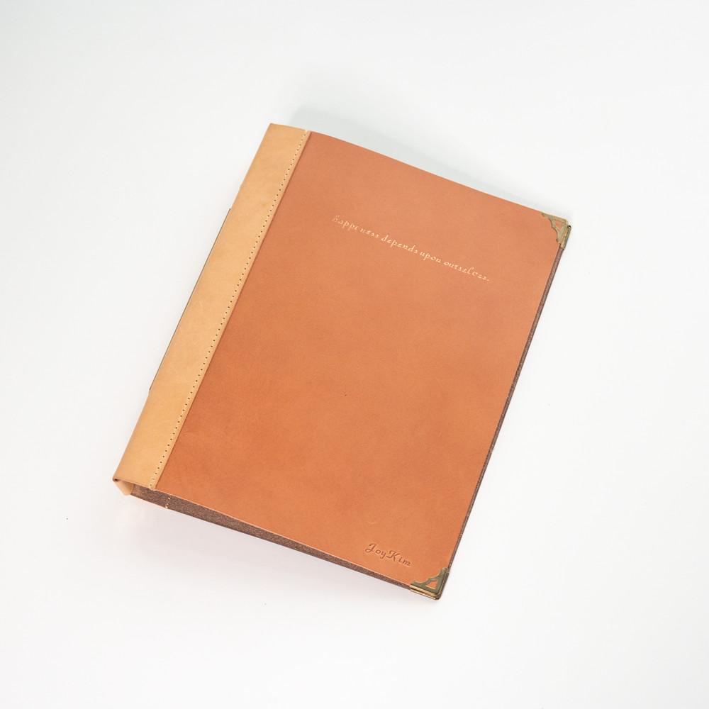 플랜커스 바인더그램 투컬러 고급 가죽 다이어리 커버 A5바인더 20공 6공 만년 업무용