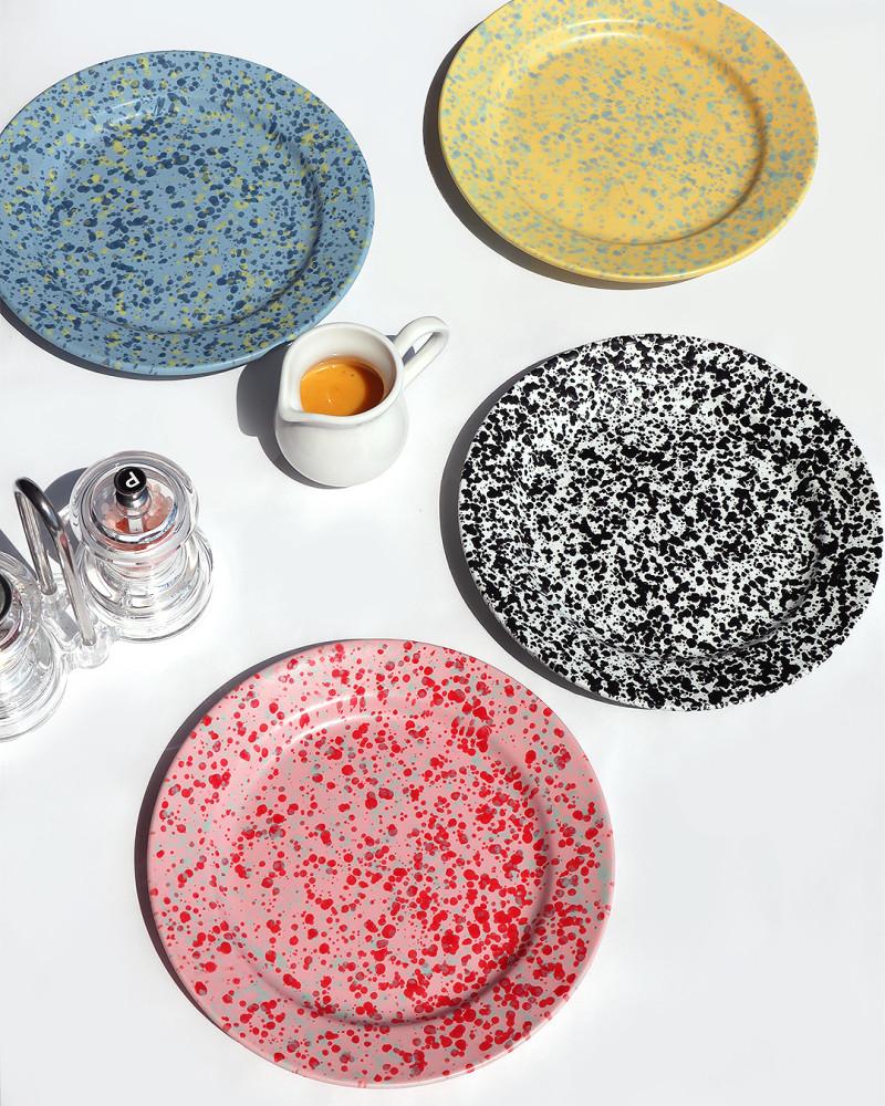 [ssda] 잉크 마블링 플레이트 17.5cm 도자기 페인트 점박이 접시