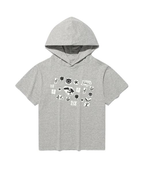 STICKER HOODED CROP TEE_GREY(IK2FMFT526A)